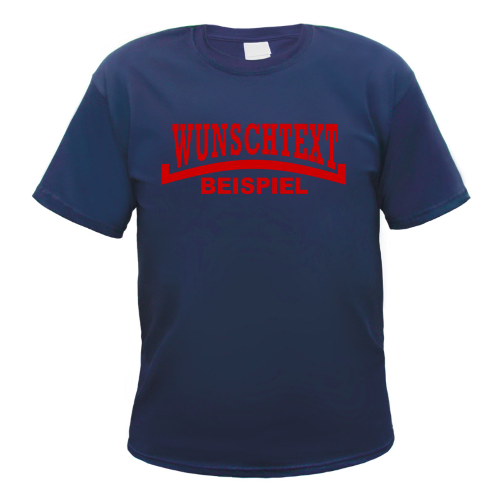 Herren T-Shirt Wunschtext mit Druck - Dunkelblau - Linie