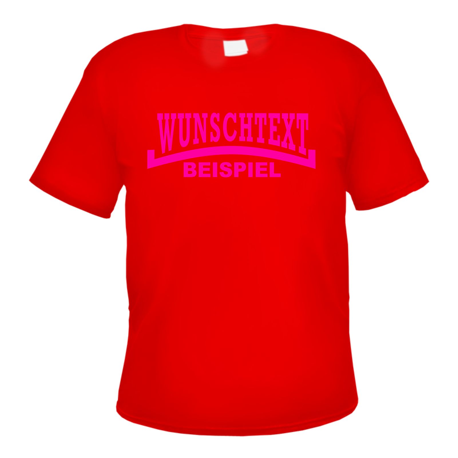 Herren T-Shirt Wunschtext mit Druck - Rot - NEON - Linie