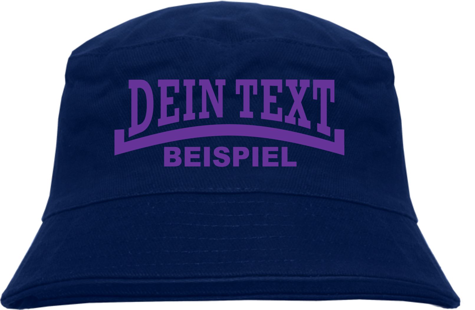 Individueller Fischerhut - dunkelblau - Linie - Bucket Hat mit Wunschtext bedruckt