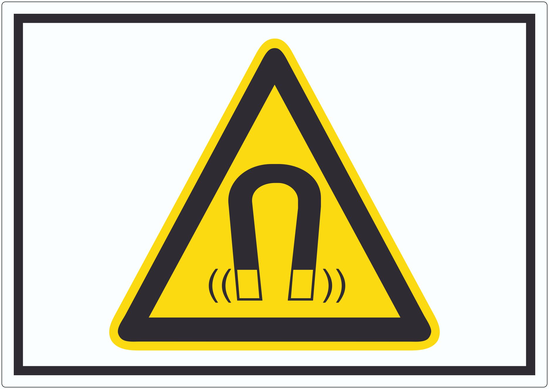Achtung Magnetisches Feld Symbol Aufkleber innenklebend