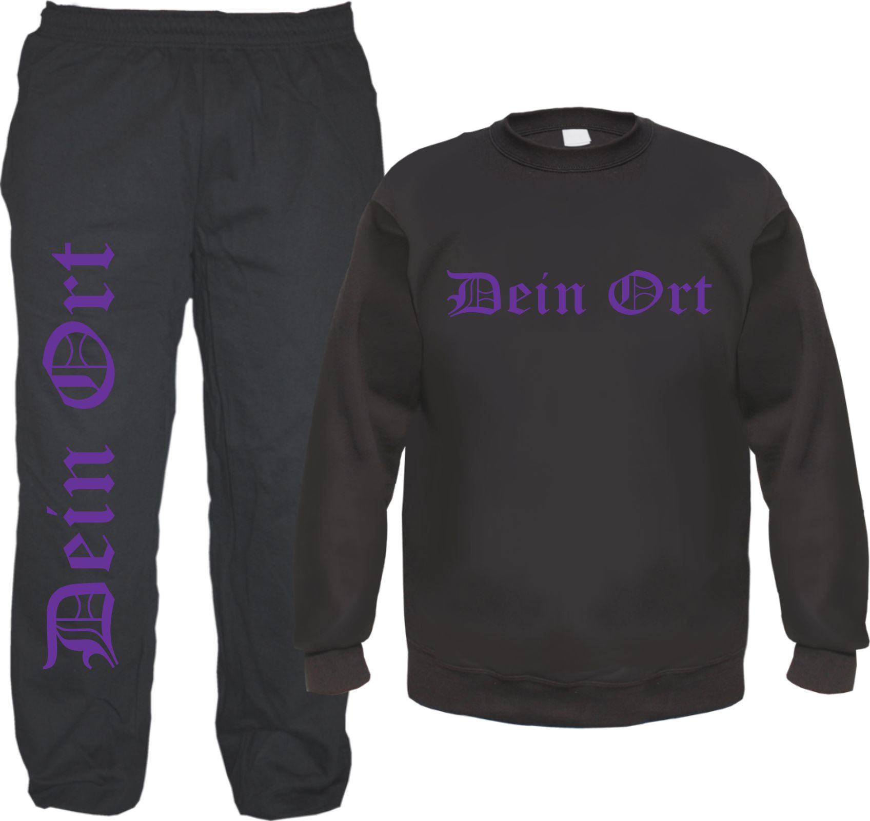 Individueller Jogginganzug - altdeutsch gerade - mit Rundhals-Sweatshirt