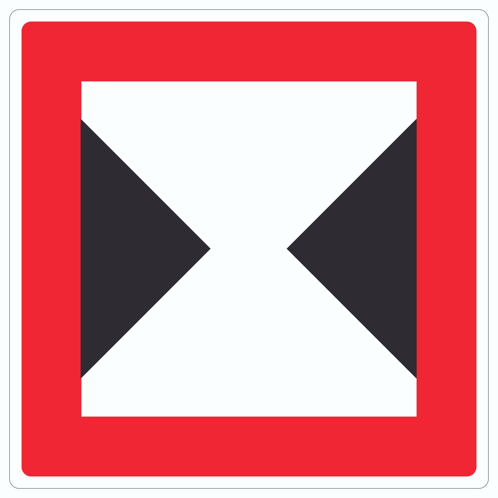 Begrenzte Fahrwasserbreite Durchfahrtsbreite begrenzt Symbol und Text
