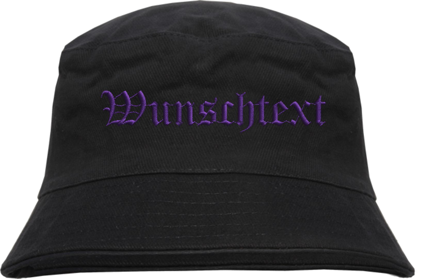 Bucket Hat mit Wunschtext - Altdeutsch - bestickt - Fischerhut