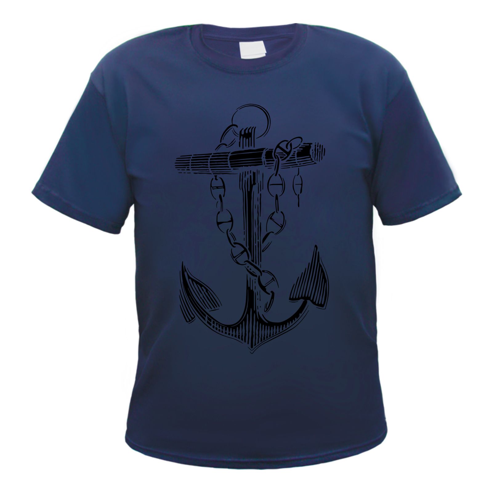 Anker mit Kette Herren T-Shirt - Druck - Tee Shirt
