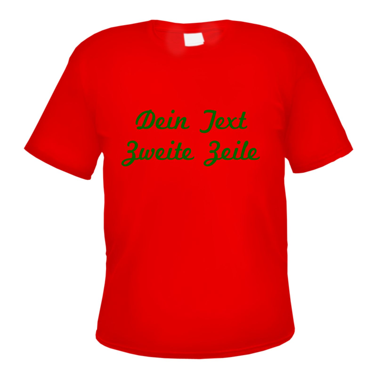 Herren T-Shirt Wunschtext mit Druck - Rot - Schreibschrift