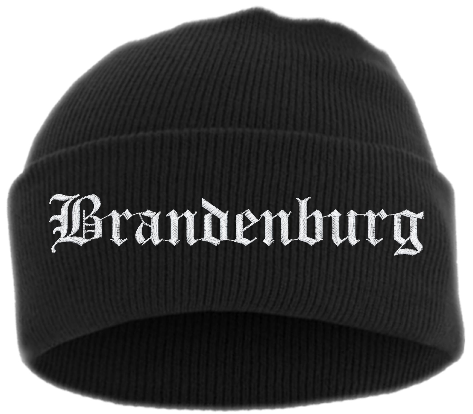 Brandenburg Umschlagmütze - Altdeutsch - Bestickt - Mütze mit breitem Umschlag