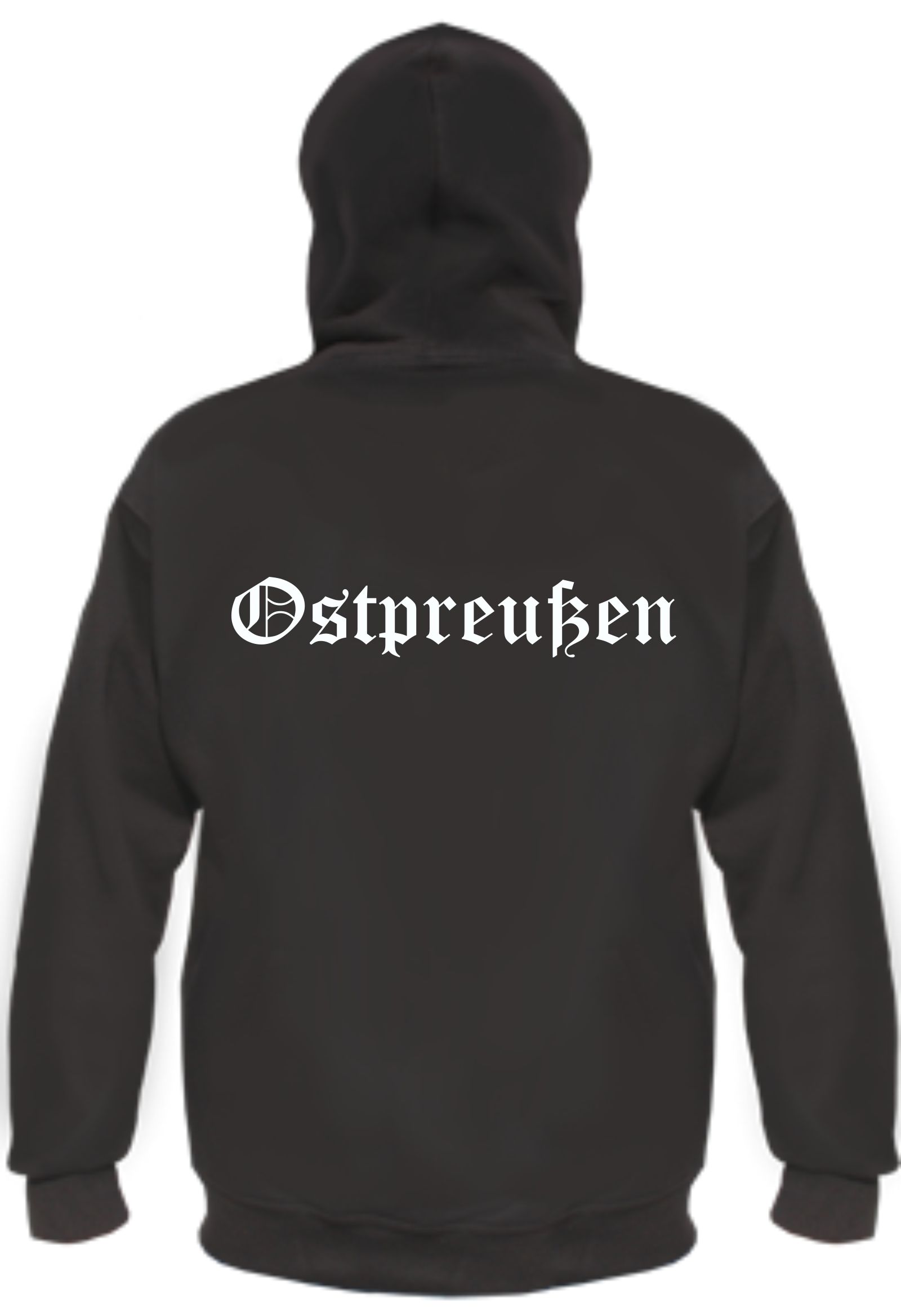 Ostpreußen Kapuzenjacke - altdeutsch bedruckt - Sweatjacke Jacke Hoodie