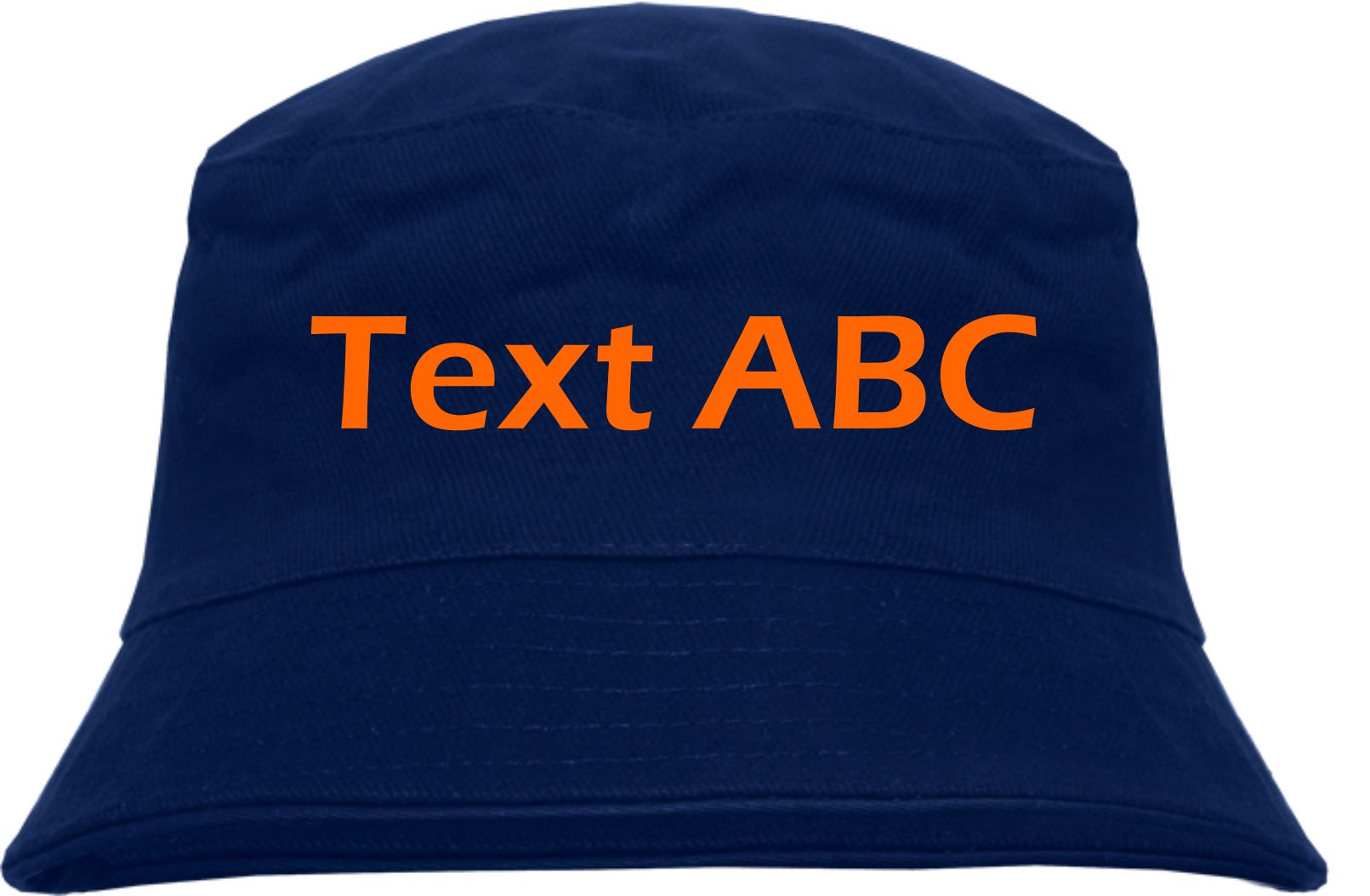 Individueller Fischerhut - dunkelblau - Blockschrift - Bucket Hat mit Wunschtext bedruckt