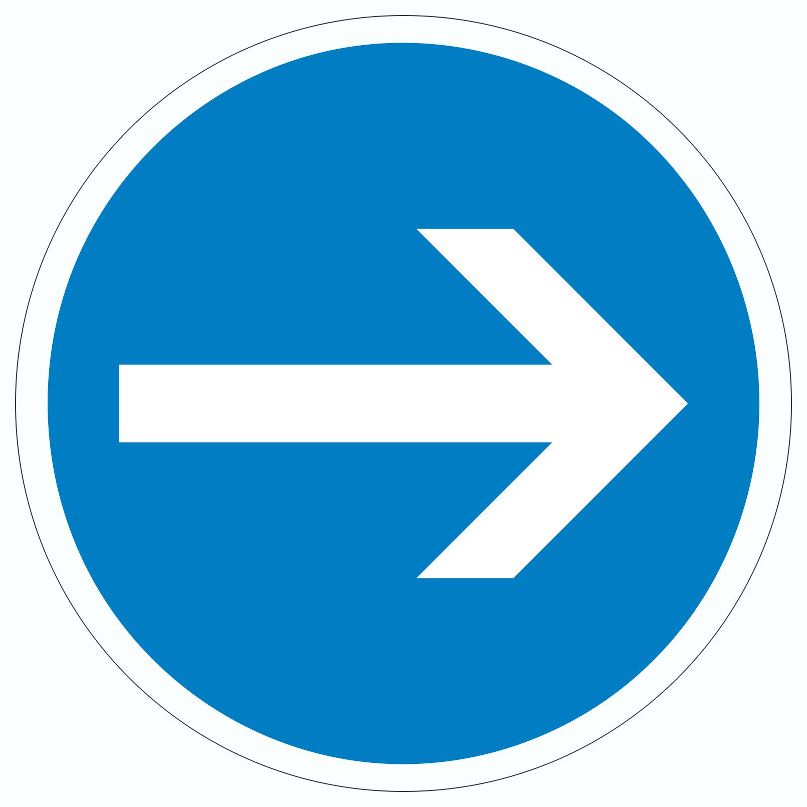 Aufkleber Kreis Fahrtrichtung hier rechts Symbol