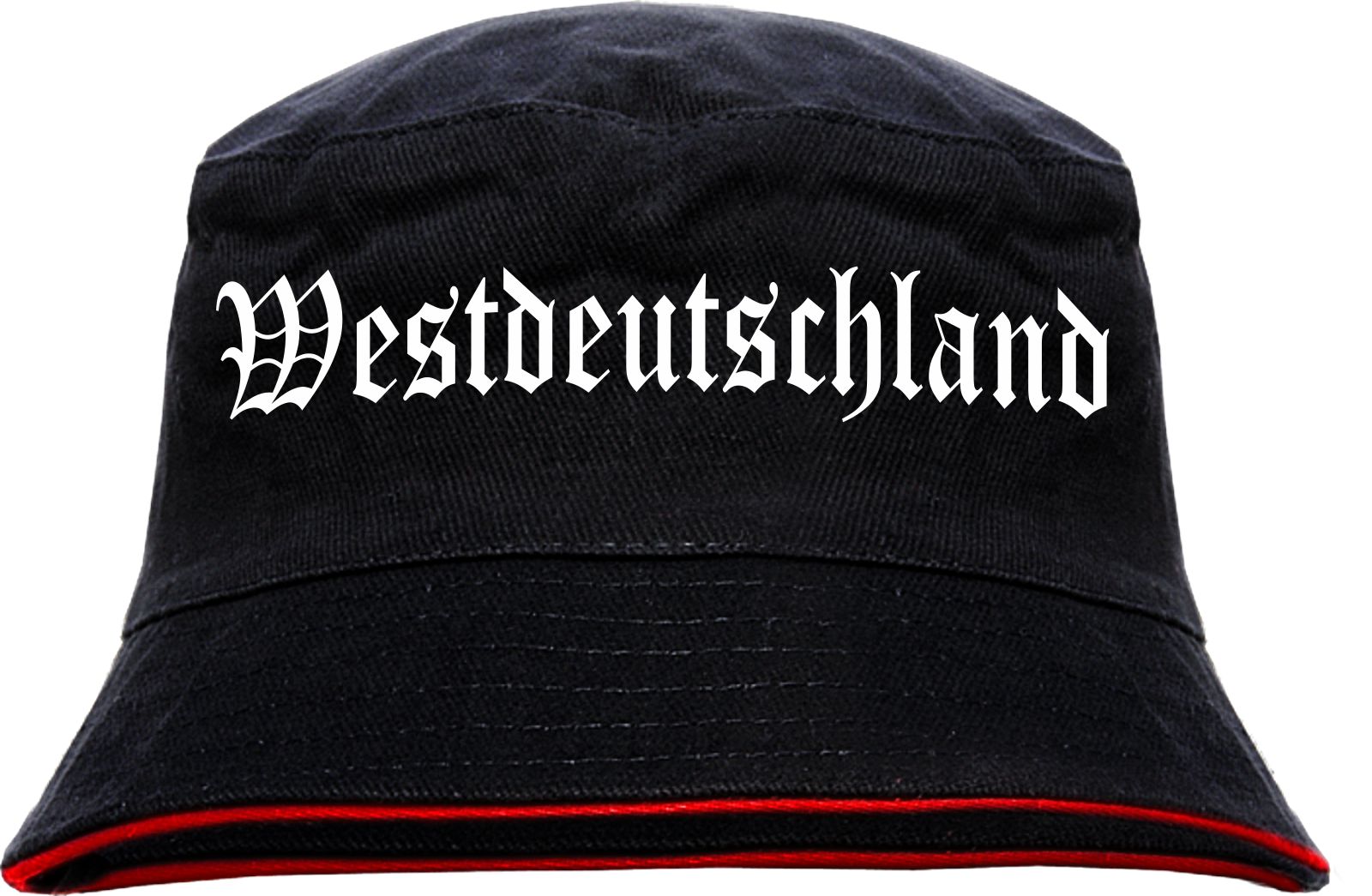 Zwickau Anglerhut - Altdeutsche Schrift - Schwarz-Roter Fischerhut