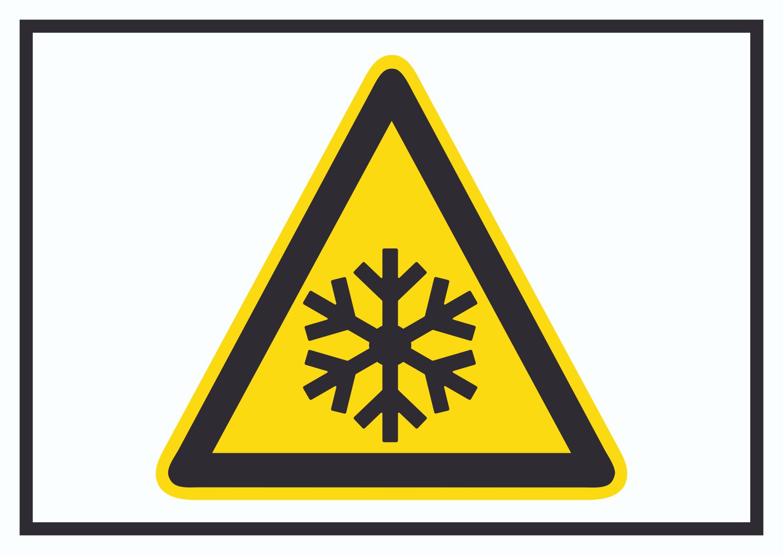 Achtung Kälte Symbol Schild