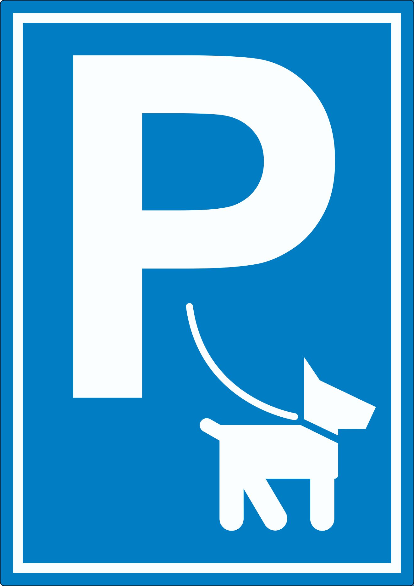 Hundeparkplatz Aufkleber innenklebend P Hunde