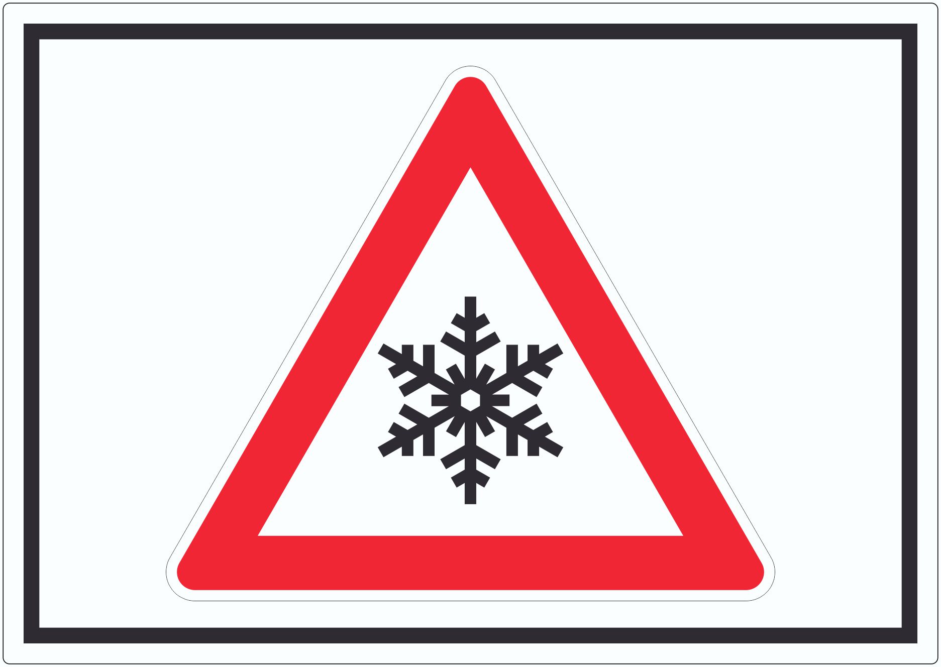 Achtung Frost Schnee Eis Symbol Aufkleber innenklebend
