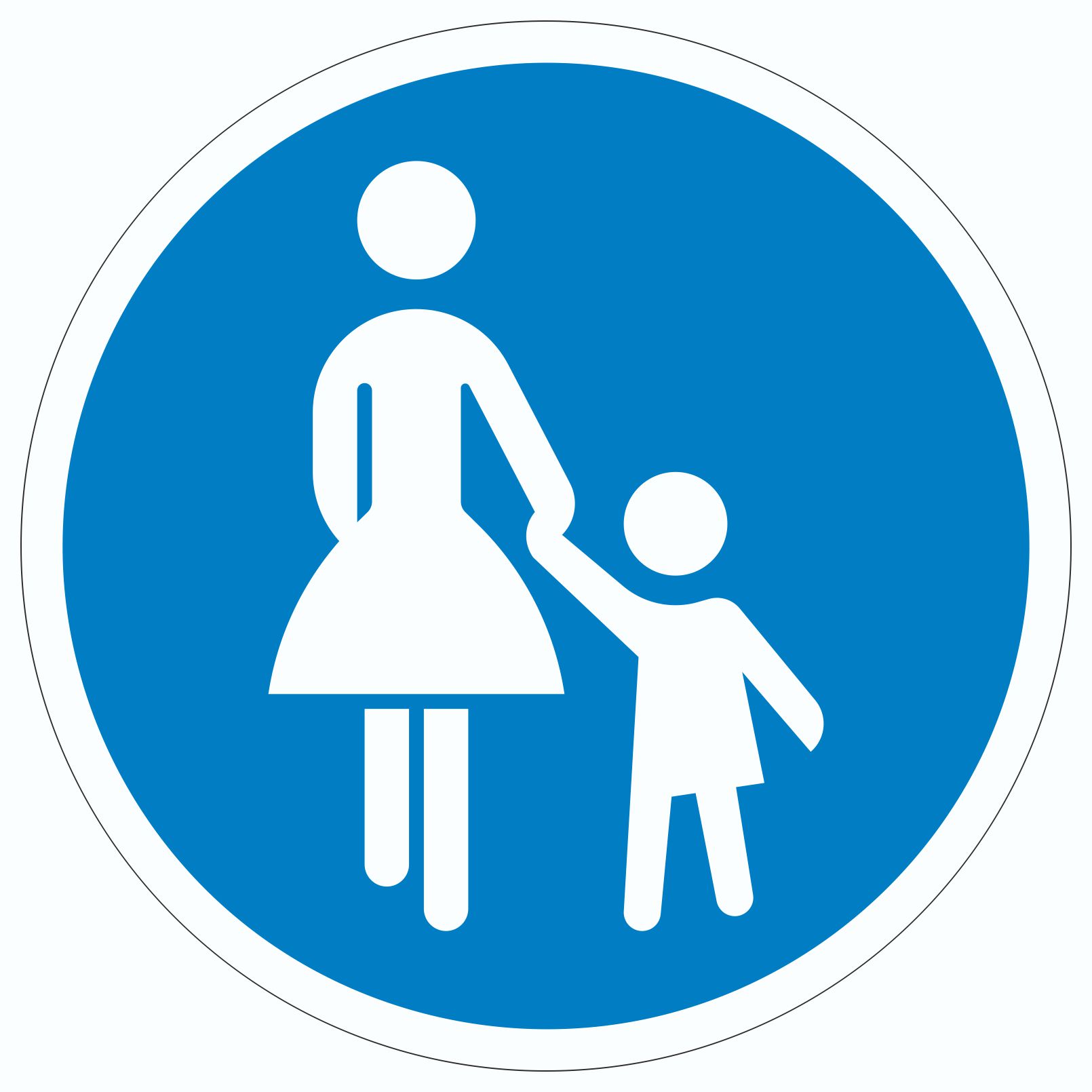 Aufkleber Kreis Gehweg Symbol