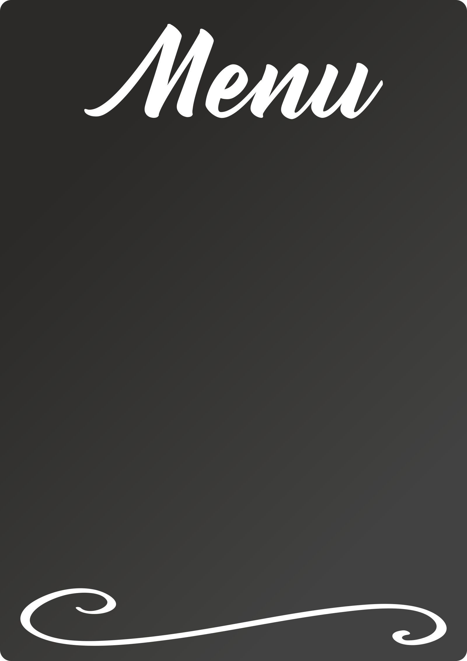 Menu Tafel - hochkant - Kreidetafel Chalkboard