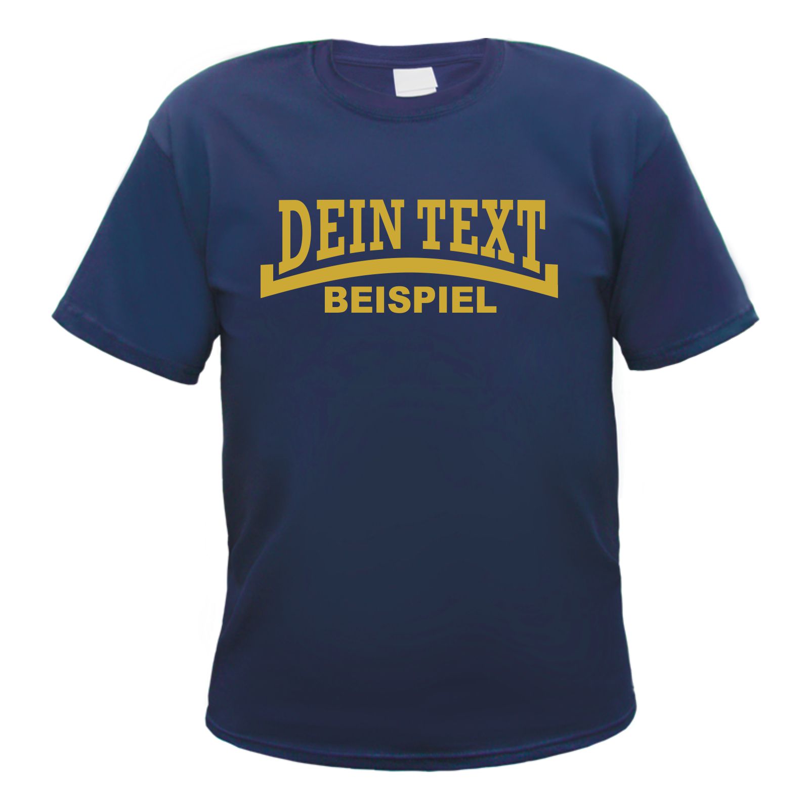 Herren T-Shirt Wunschtext mit Druck - Dunkelblau - Linie
