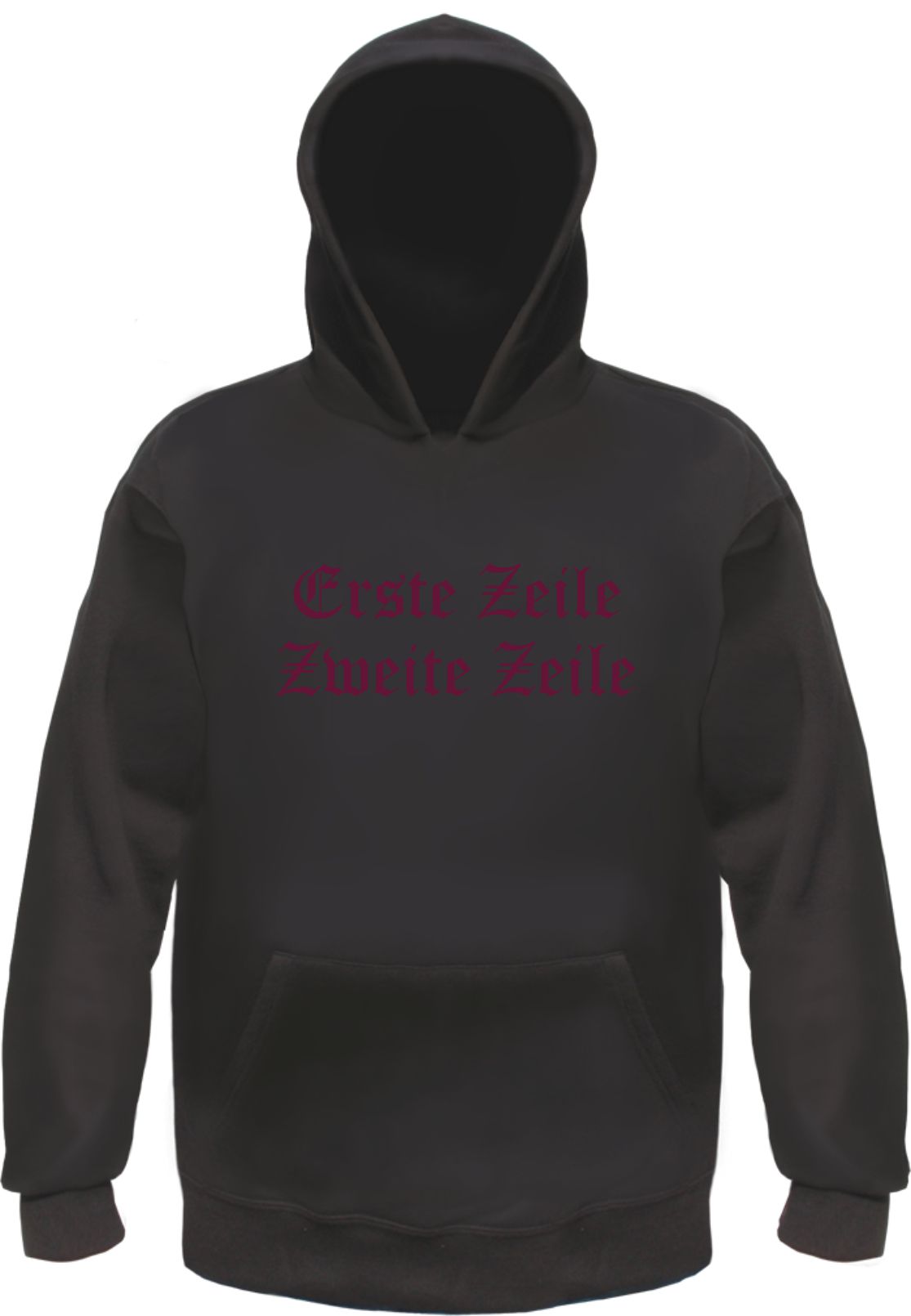 Individuelles Kapuzensweatshirt - altdeutsch gerade - Wunschtext Druck