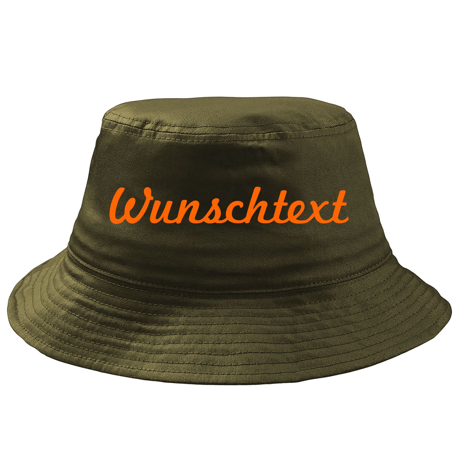 Fischerhut Wunschtext Druck - Oliv - Schreibschift - Bucket Hat