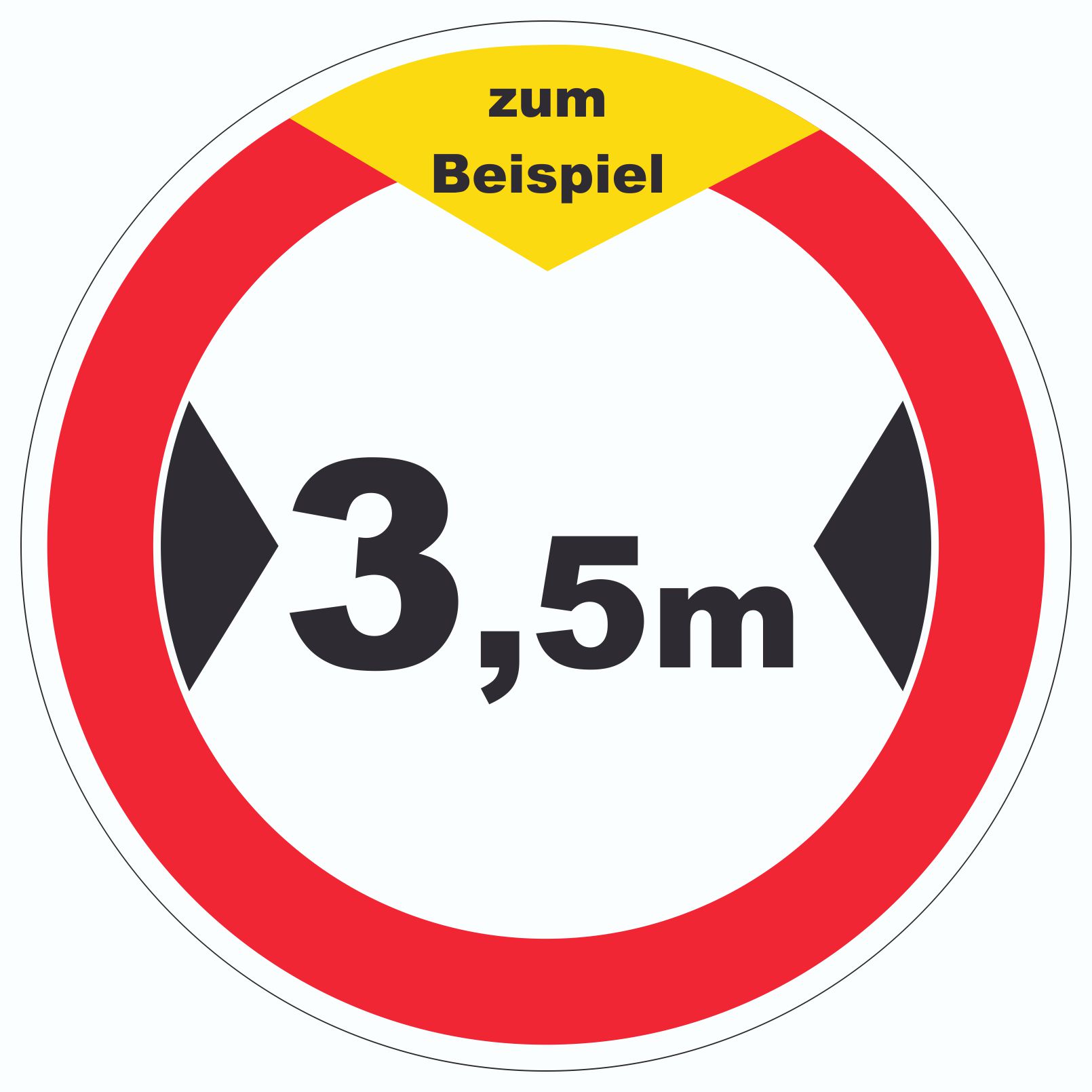Durchfahrtsbreite Aufkleber Kreis mit Ihrer Wunschbreite Symbol