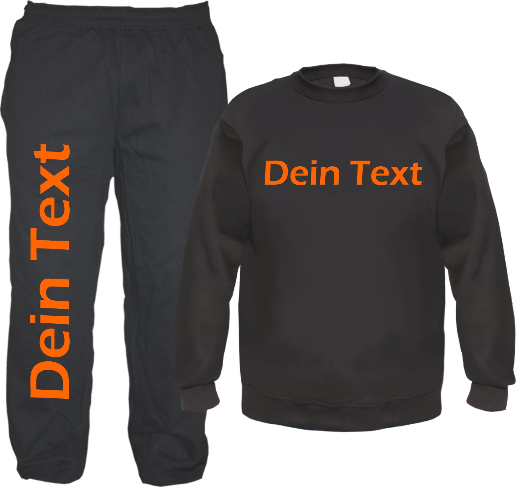 Individueller Jogginganzug - Blockschrift - mit Rundhals-Sweatshirt