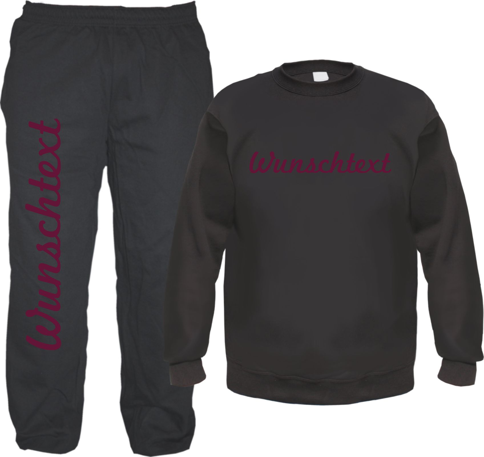 Individueller Jogginganzug - Schreibschrift - mit Rundhals-Sweatshirt