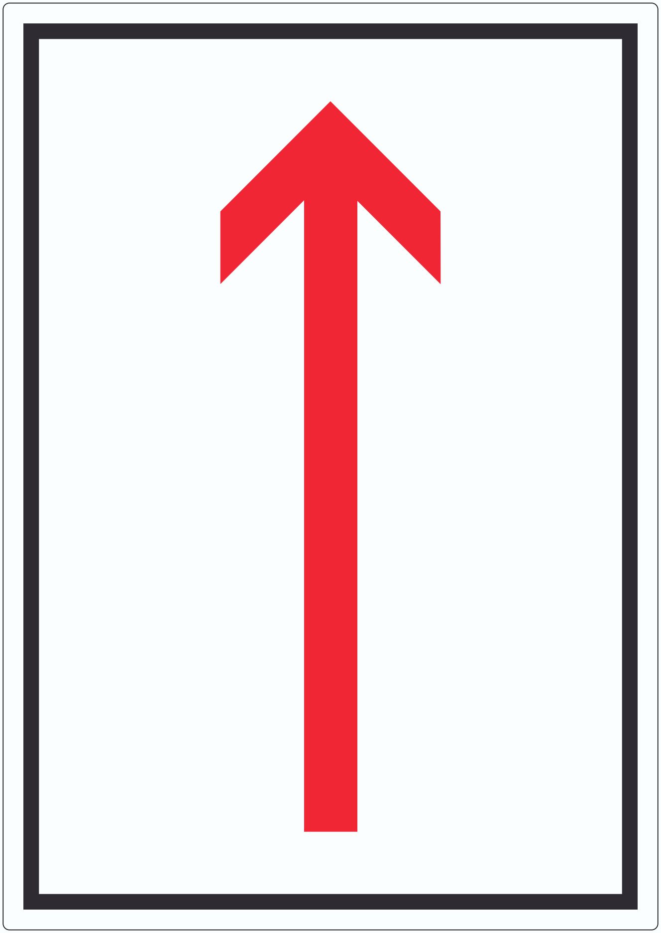 Richtungspfeil hoch Aufkleber innenklebend hochkant rot weiss schwarz Pfeil