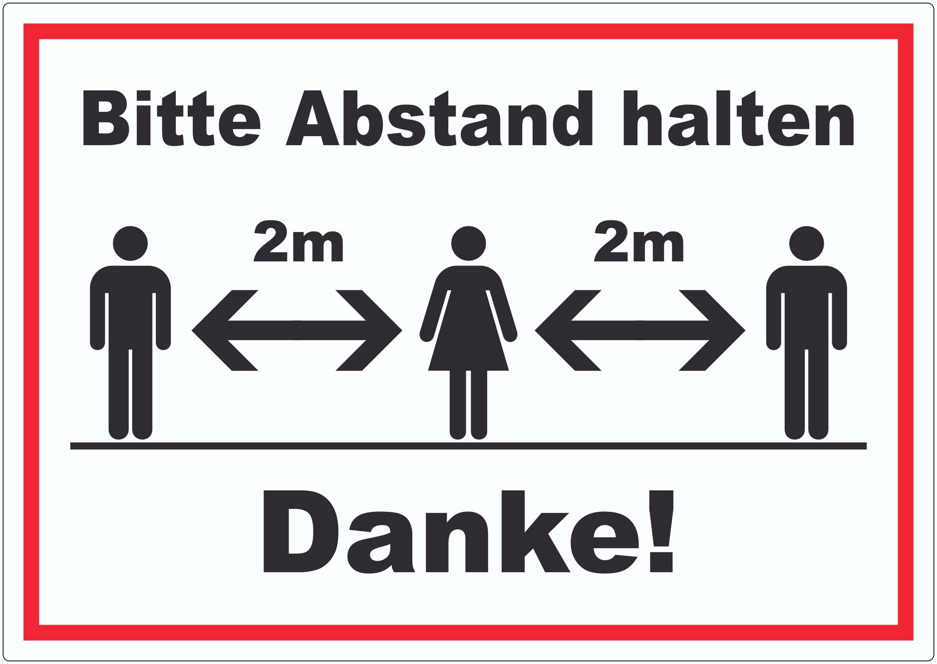 Bitte 2m Abstand halten Aufkleber innenklebend