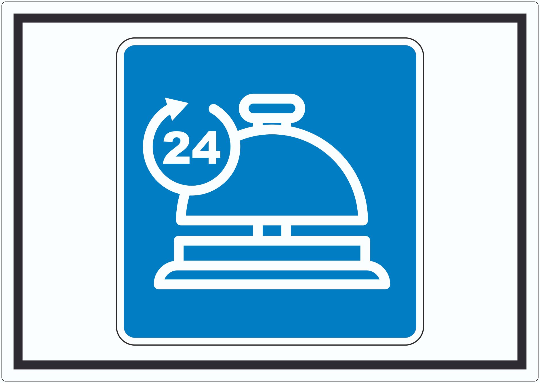 24H Service Aufkleber innenklebend mit Symbol