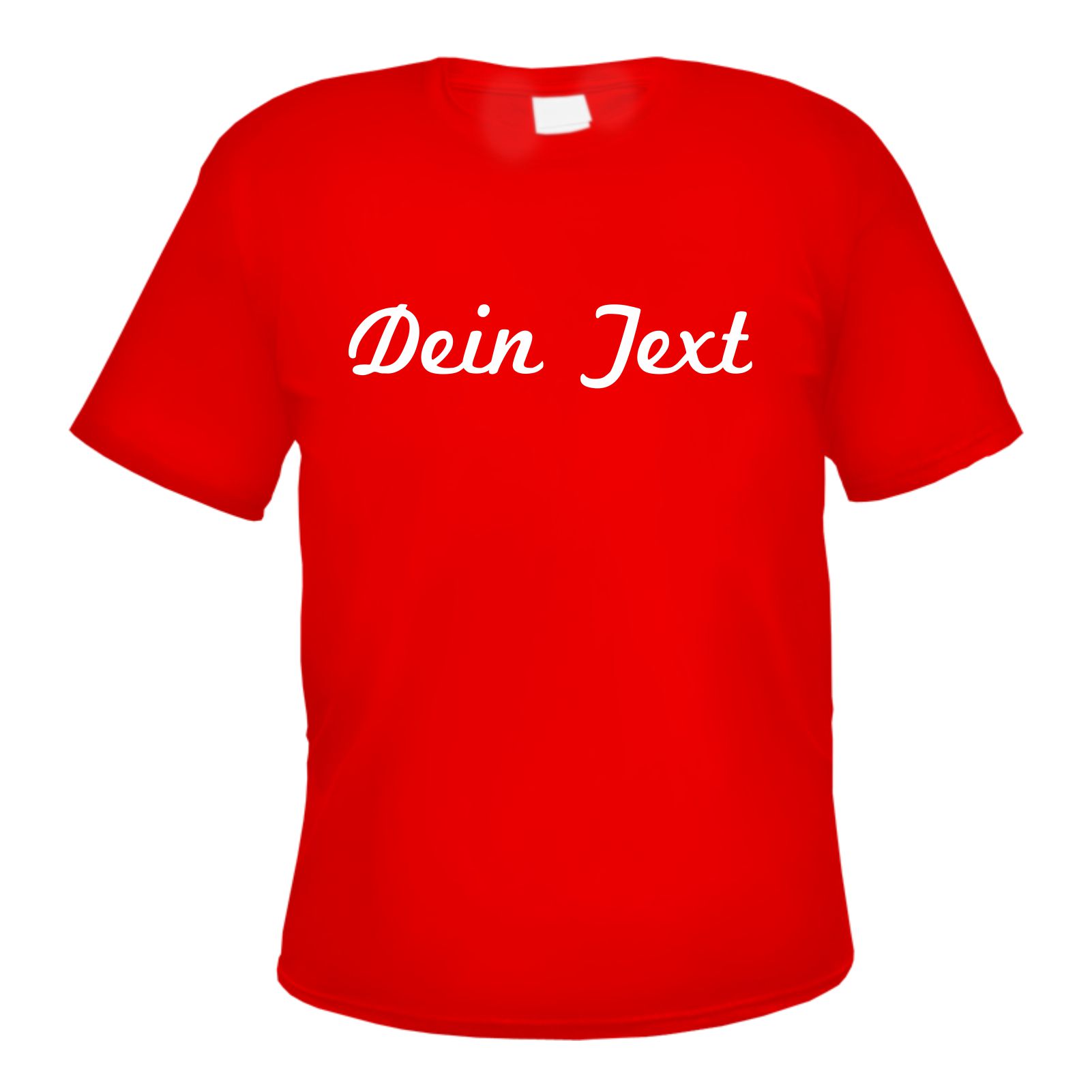 Herren T-Shirt Wunschtext mit Druck - Rot - Schreibschrift
