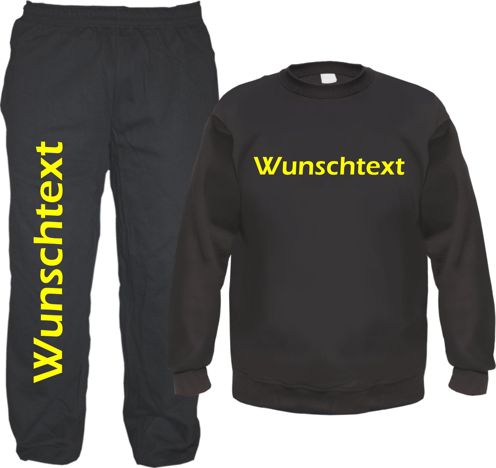Individueller Jogginganzug - Blockschrift - mit Rundhals-Sweatshirt