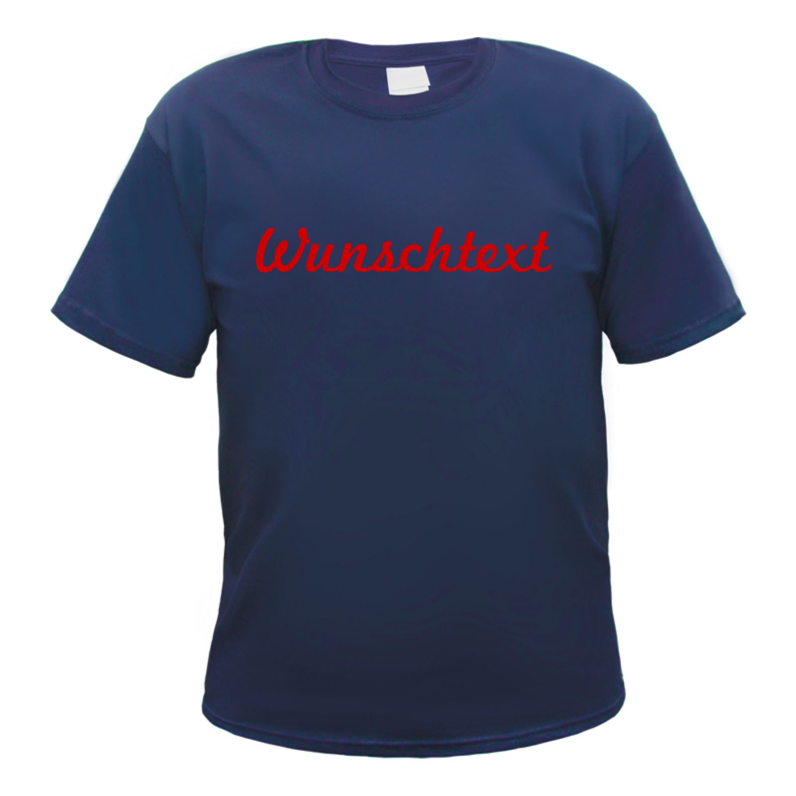 Herren T-Shirt Wunschtext mit Druck - Dunkelblau - Schreibschrift