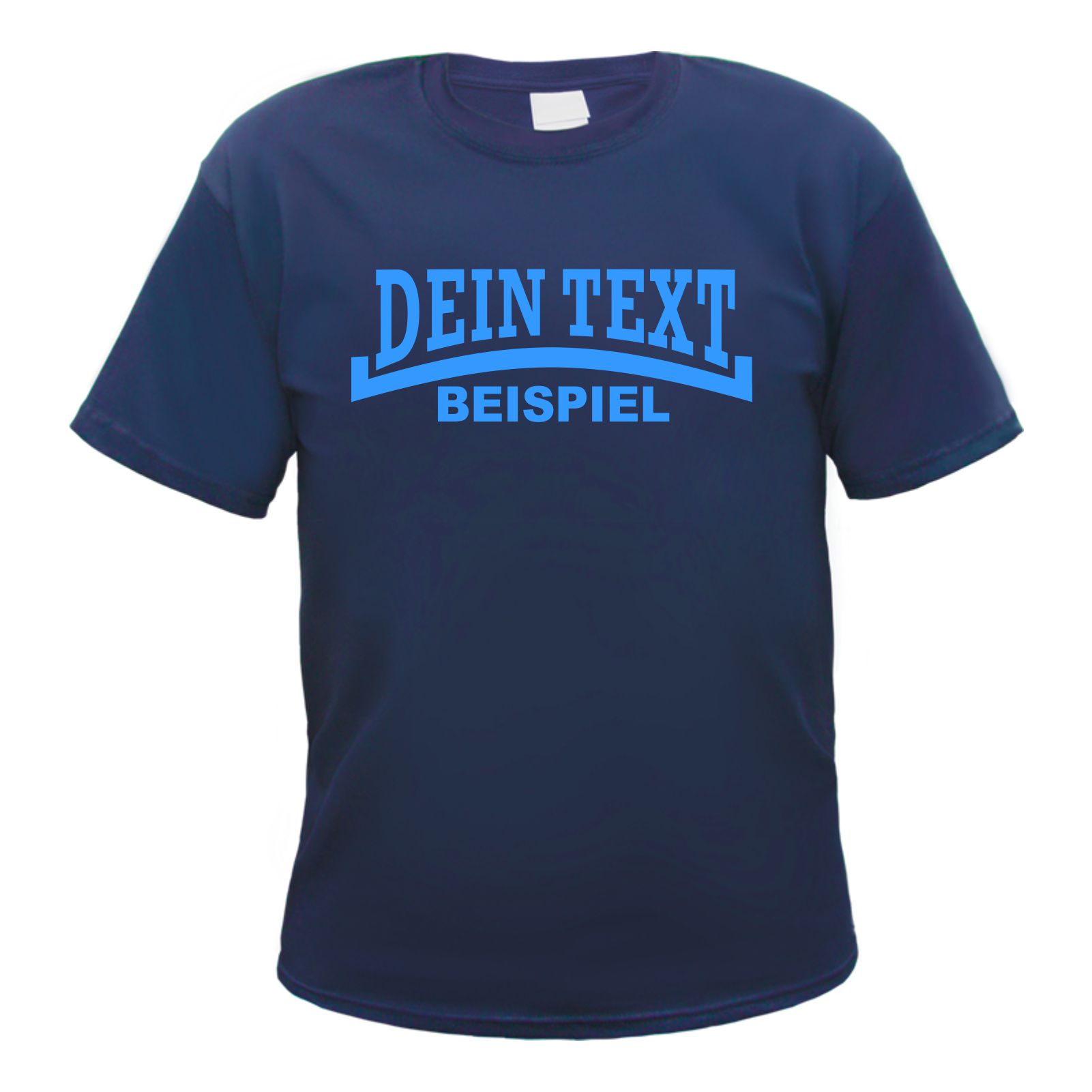 Herren T-Shirt Wunschtext mit Druck - Dunkelblau - Linie