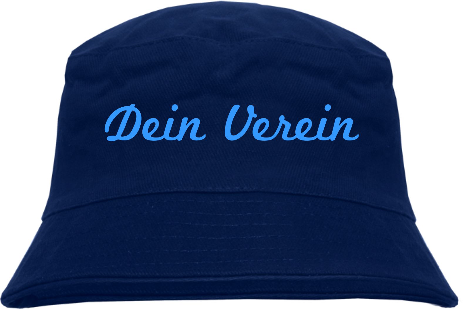 Individueller Fischerhut - dunkelblau - Schreibschrift - Bucket Hat mit Wunschtext bedruckt