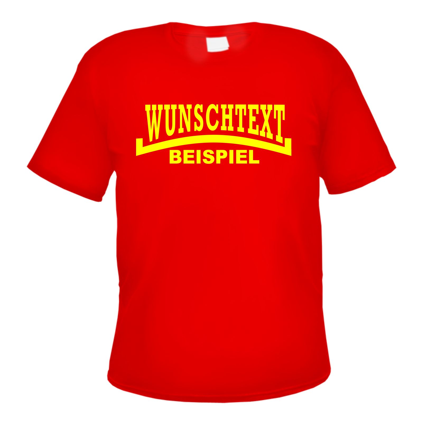 Herren T-Shirt Wunschtext mit Druck - Rot - NEON - Linie