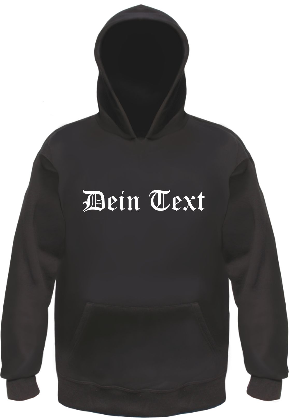 Individuelles Kapuzensweatshirt - altdeutsch gerade - mit Wunschtext bedruckt