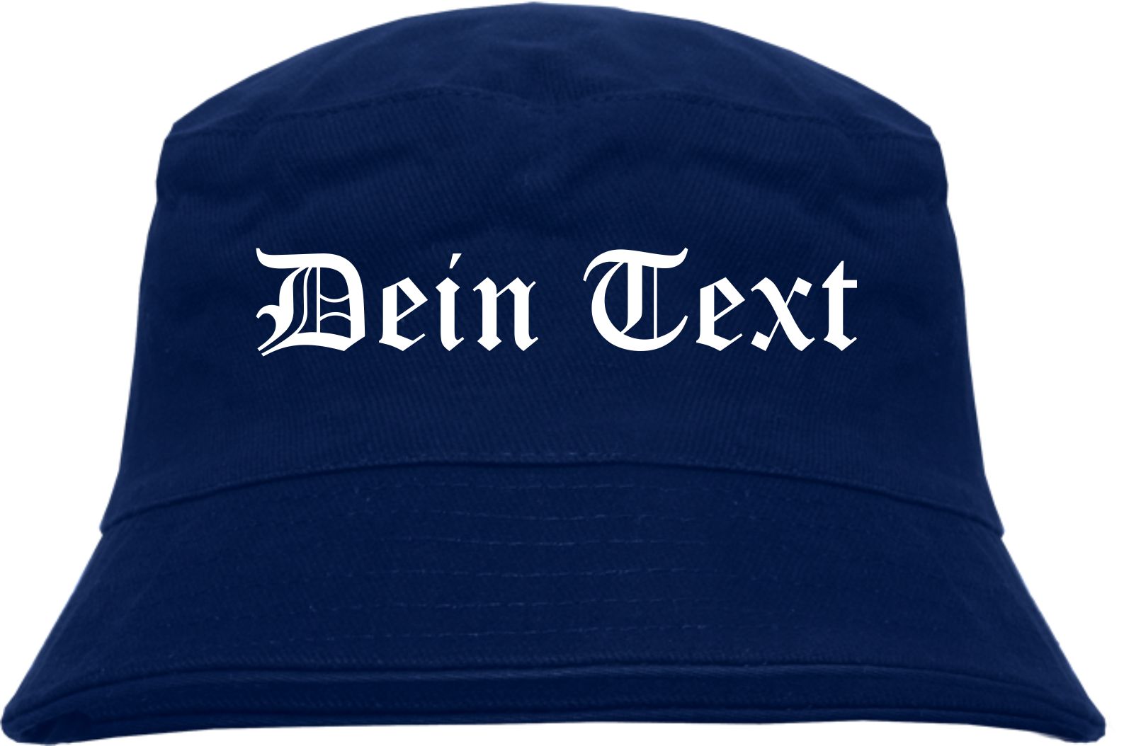 Individueller Fischerhut - altdeutsch gerade - Bucket Hat mit Wunschtext bedruckt