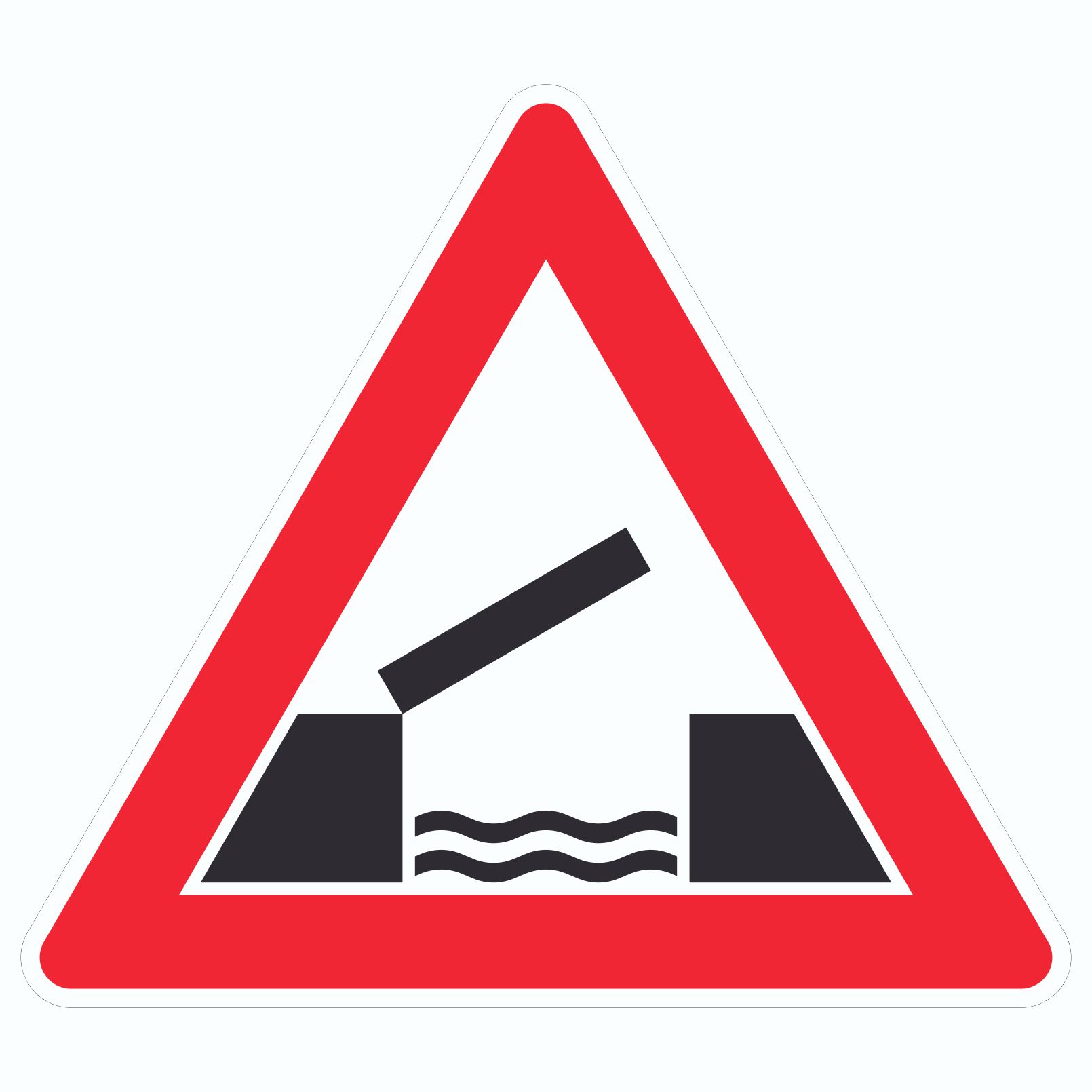 Aufkleber Dreieck Achtung bewegliche Brücke Symbol