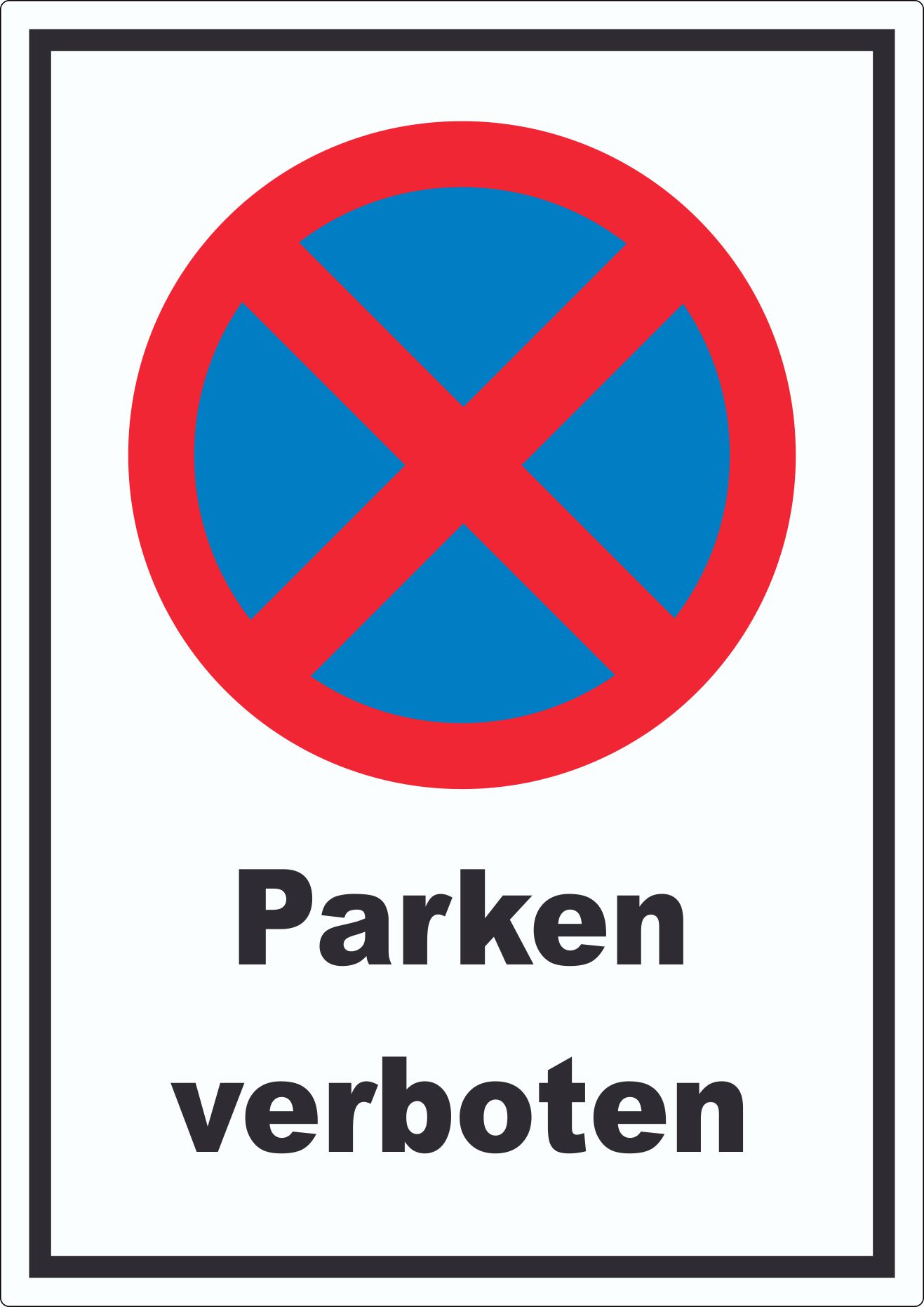 Parken verboten Aufkleber innenklebend