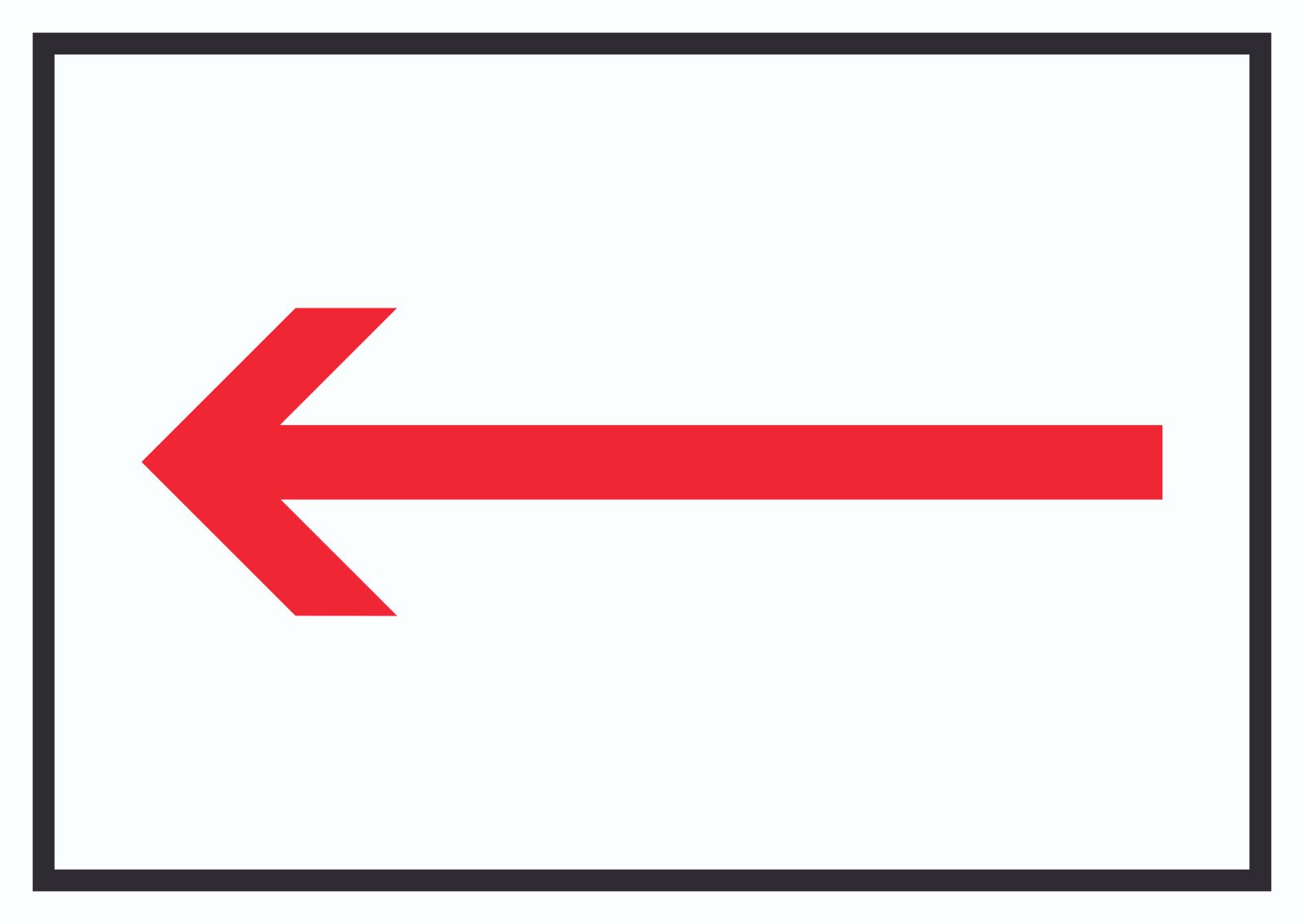 Richtungspfeil links Schild waagerecht rot weiss schwarz Pfeil