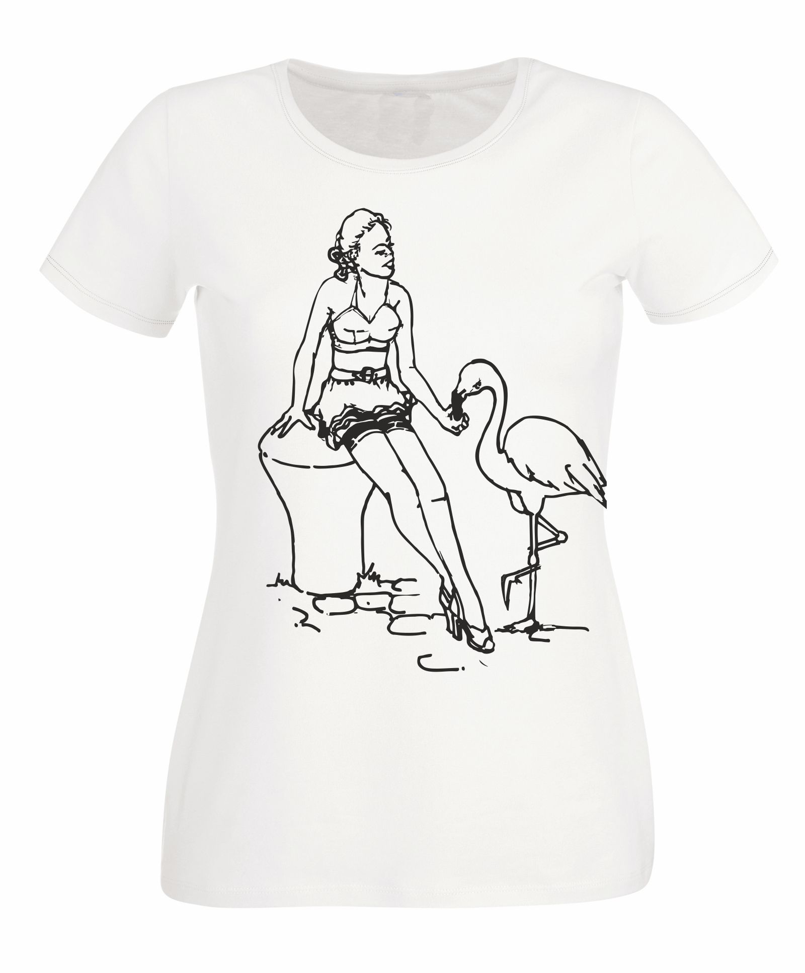 Pin Up Girl - Flamingo - Pinup Damen T-Shirt