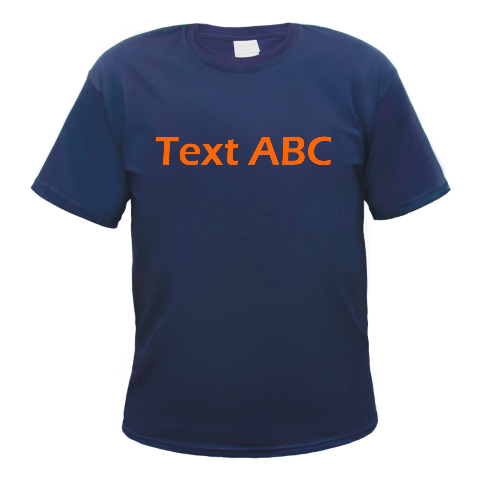 Herren T-Shirt Wunschtext mit Druck - Dunkelblau - Blockschrift