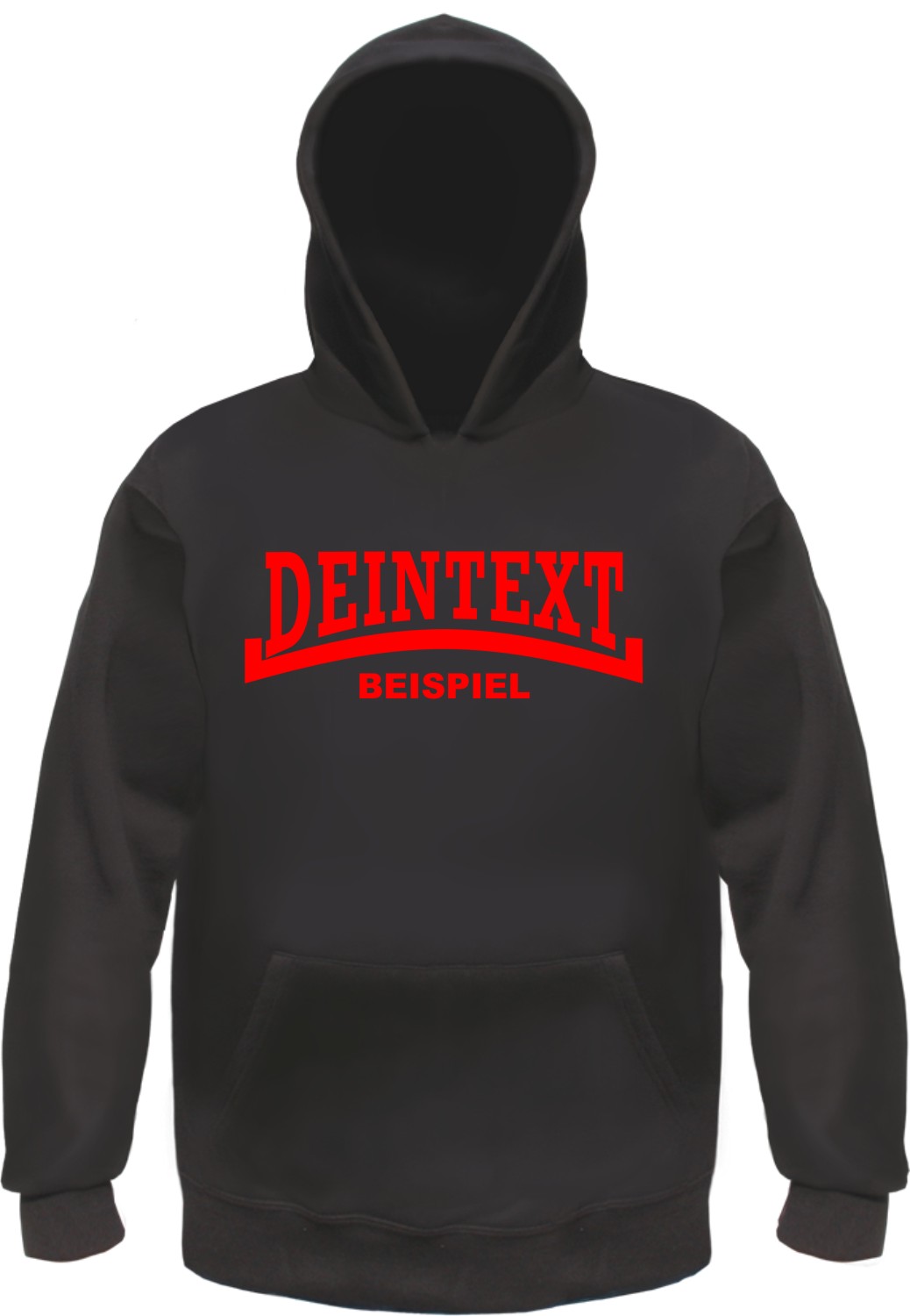 Individuelles Kapuzensweatshirt mit Wunschtext "LINIE" - bedruckt -
