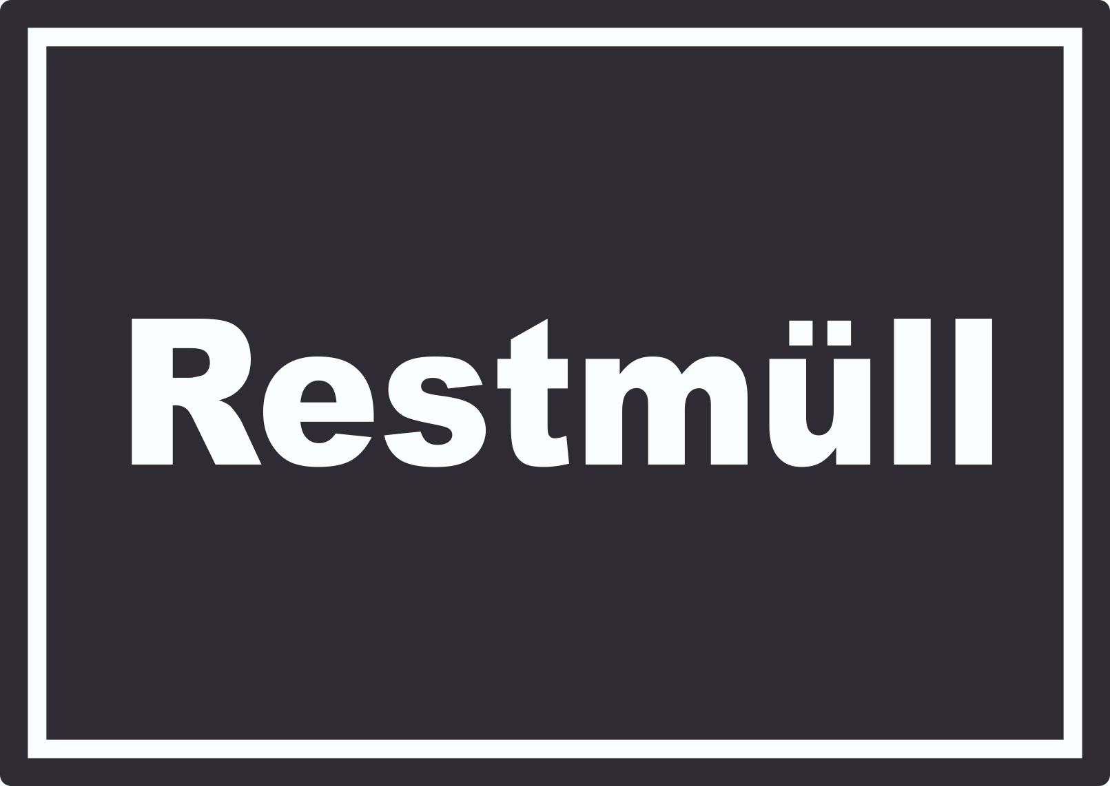 Restmüll Mülltrennung Aufkleber innenklebend mit Text