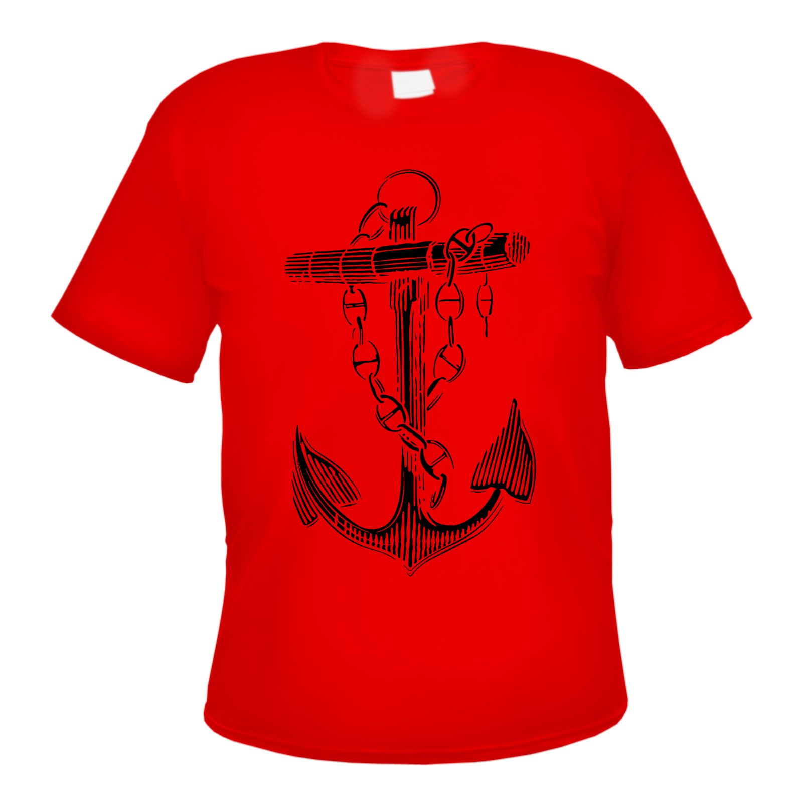 Anker mit Kette Herren T-Shirt - Druck - Tee Shirt