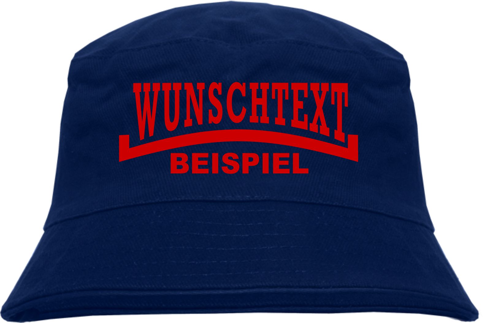 Individueller Fischerhut - dunkelblau - Linie - Bucket Hat mit Wunschtext bedruckt