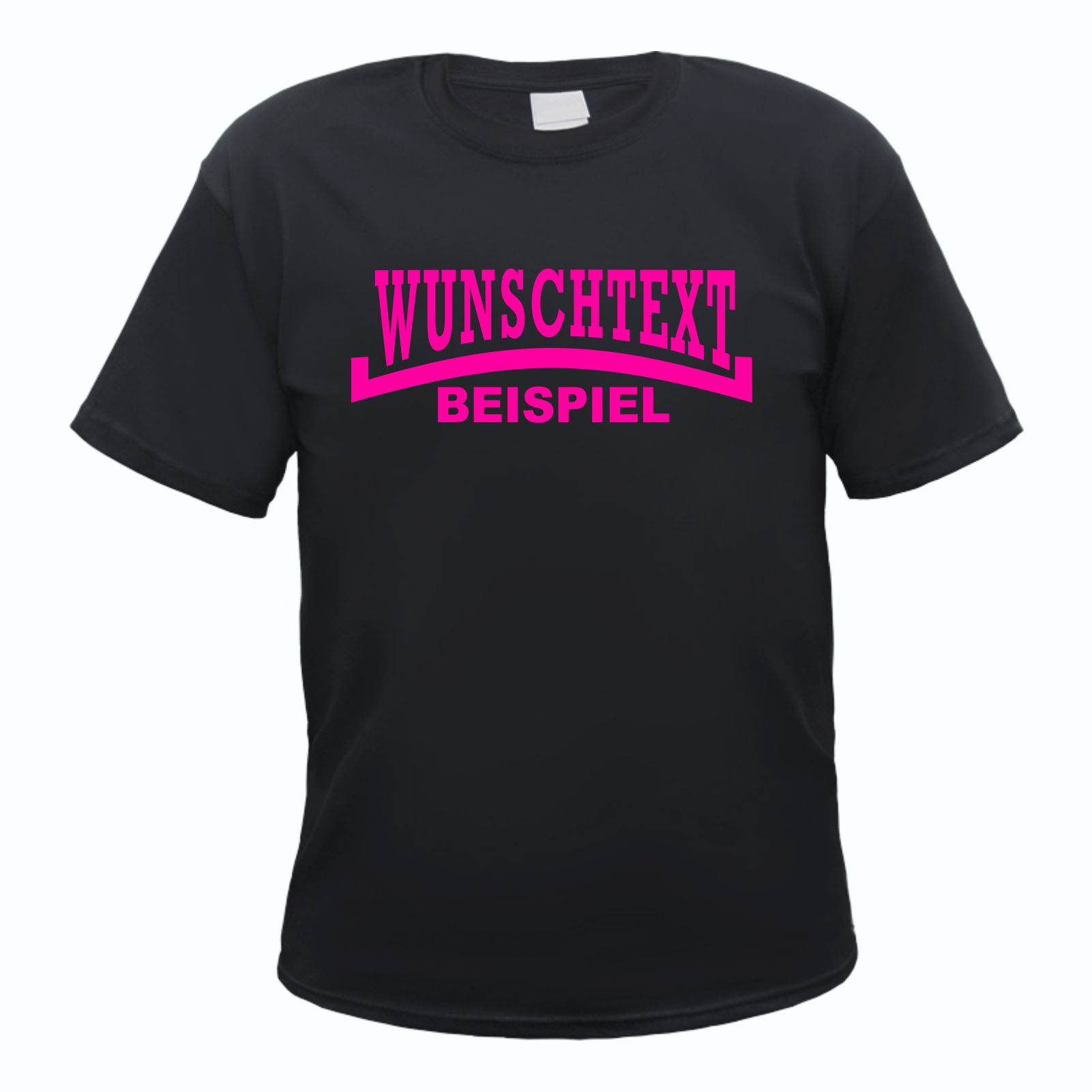 Herren T-Shirt Wunschtext mit Druck - Schwarz - NEON - Linie