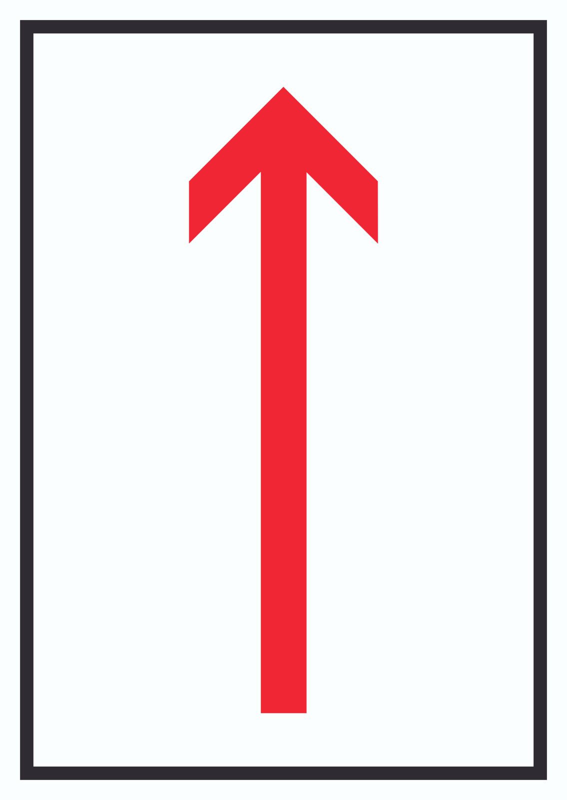 Richtungspfeil hoch Schild hochkant rot weiss schwarz Pfeil