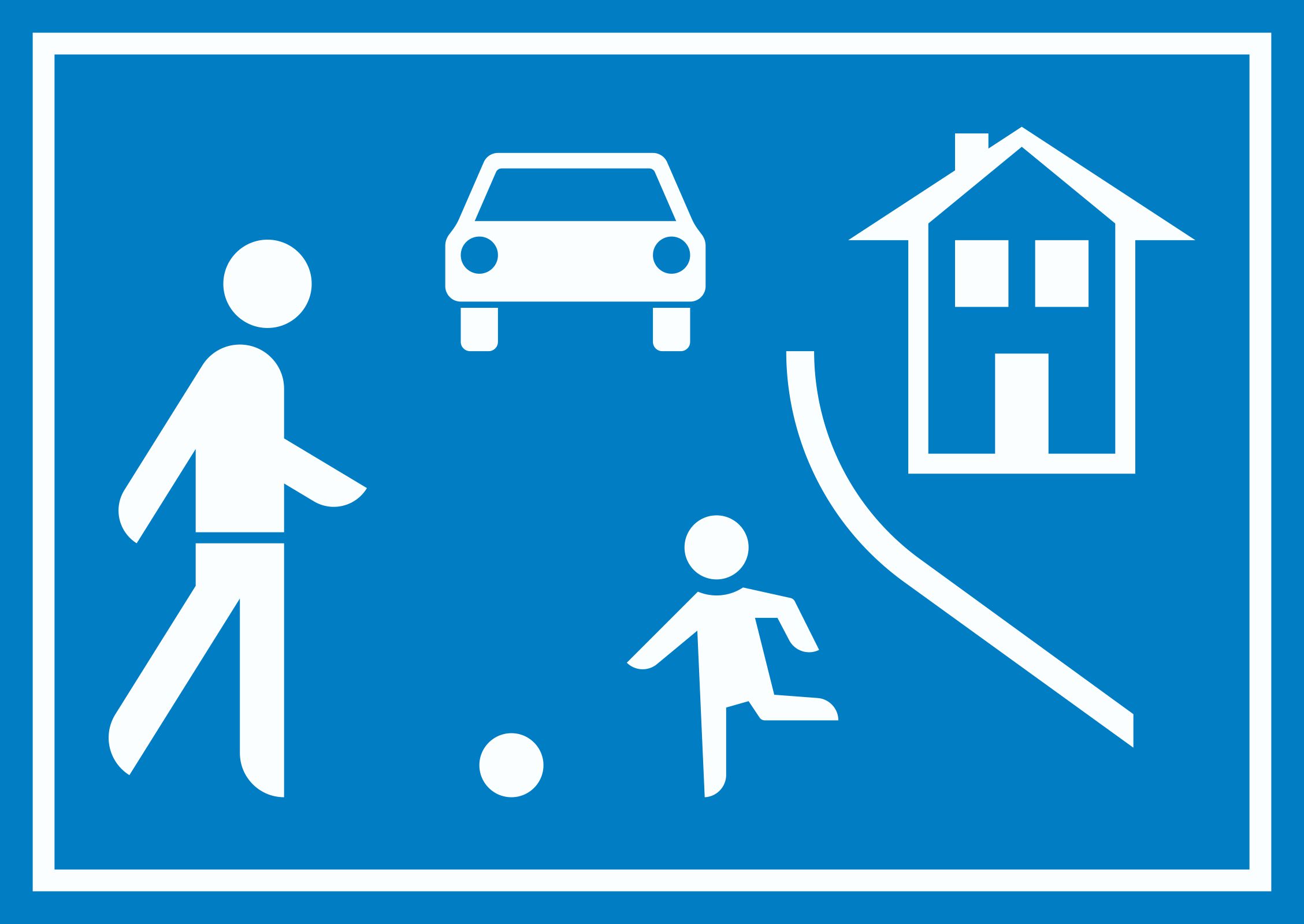 Spielstraße Schild  Verkehrsberuhigung