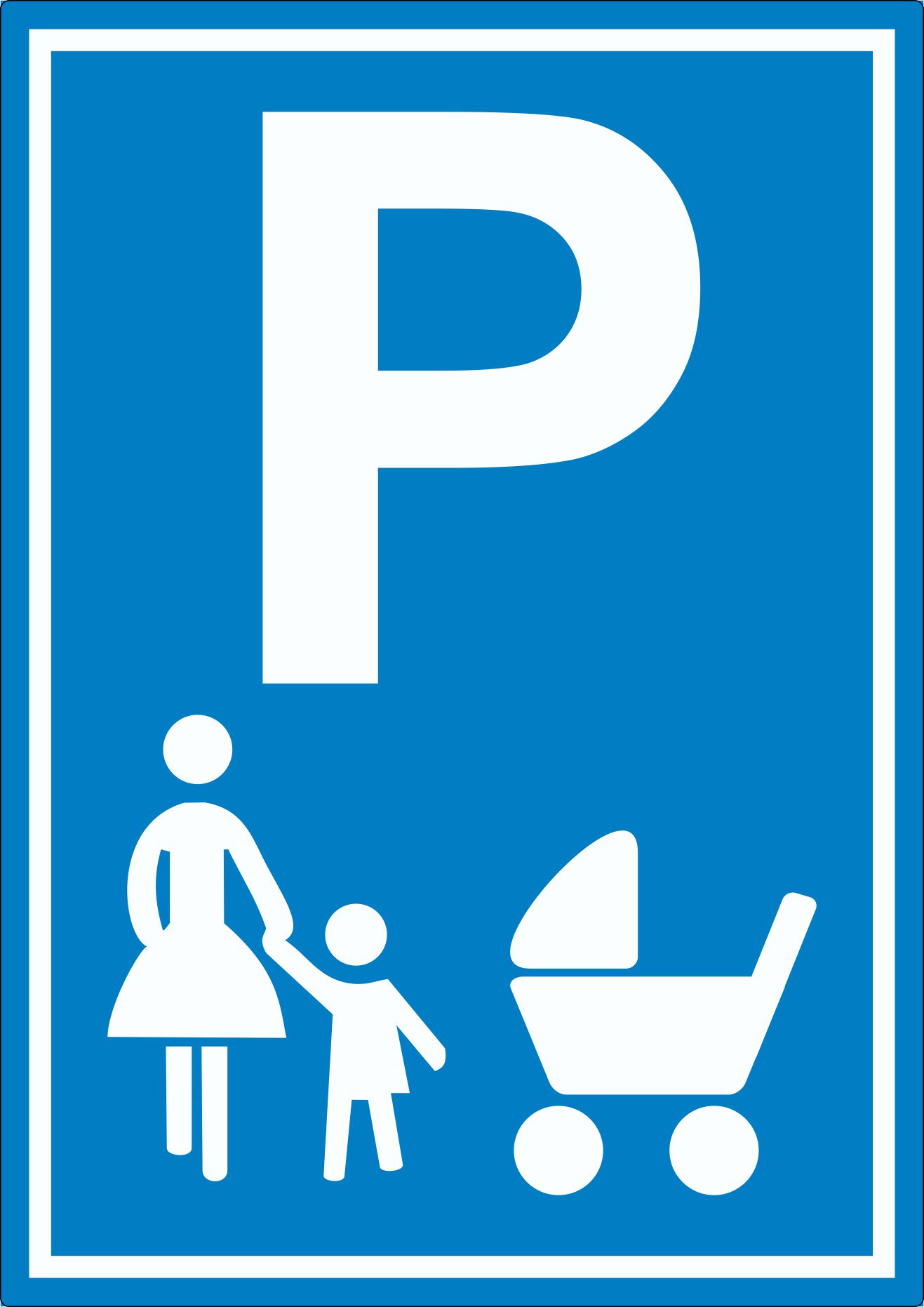 Mutter und Kind Parkplatz Aufkleber innenklebend Familien Parkplatz