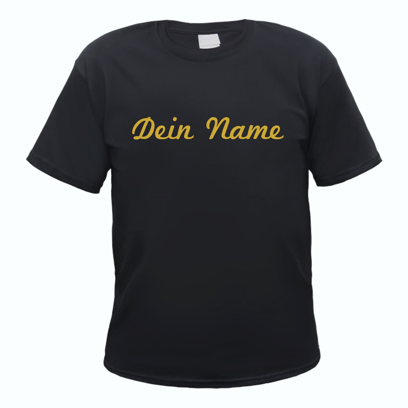 Herren T-Shirt Wunschtext mit Druck - Schwarz - Schreibschrift